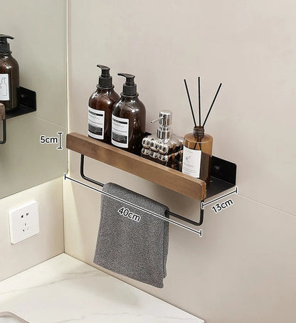 étagère murale salle de bain design moderne et tendance - vente privée 14:365016wood black 40cm bar