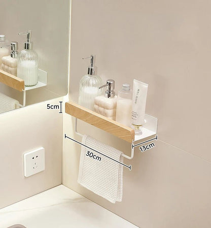 étagère murale salle de bain design moderne et tendance - vente privée 14:366wood white 30cm bar