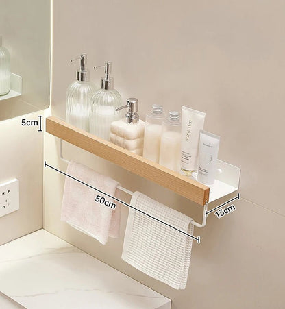 étagère murale salle de bain design moderne et tendance - vente privée 14:496wood white 50cm bar