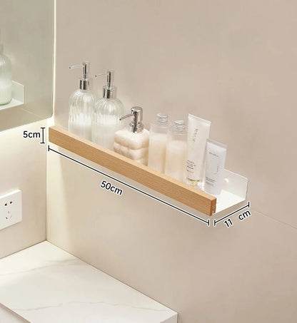 étagère murale salle de bain design moderne et tendance - vente privée 14:691wood white 50cm