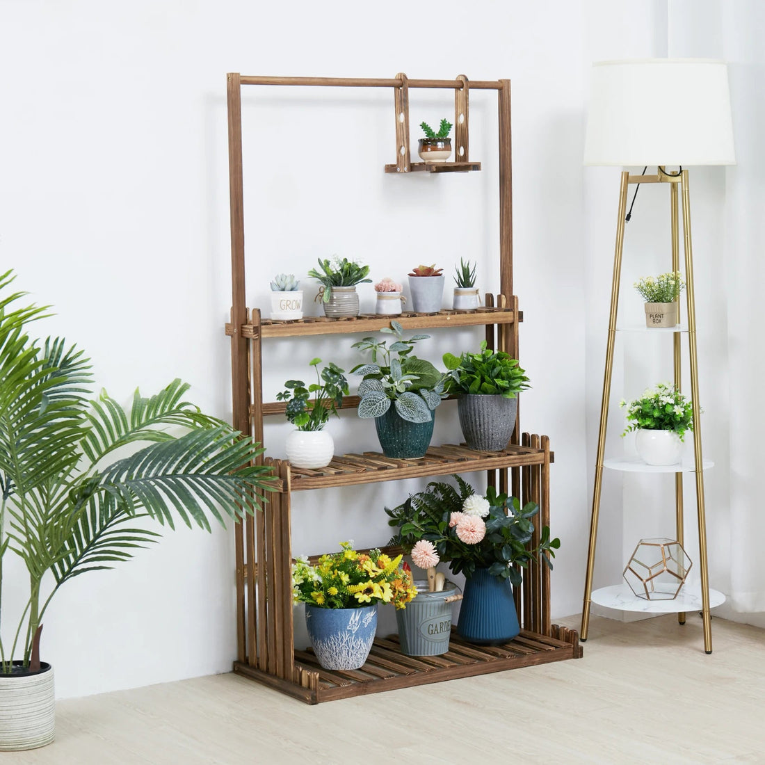 Étagère plante bois à structure robuste - vente privée 14:504Wood;200007763:201336101
