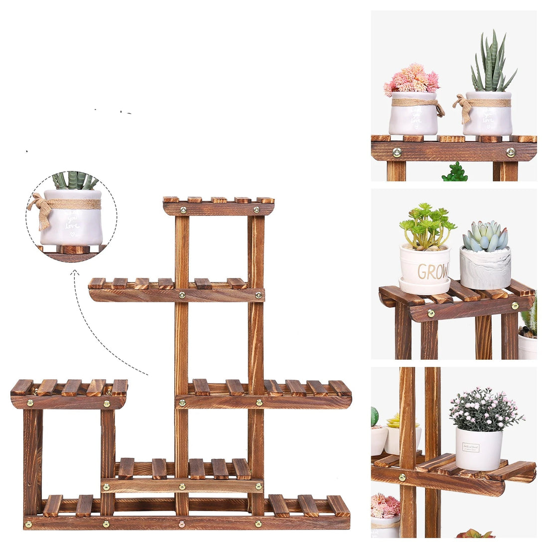 Étagère plante d'intérieur à plusieurs niveaux - vente privée 14:365458Brown;200007763:201336101