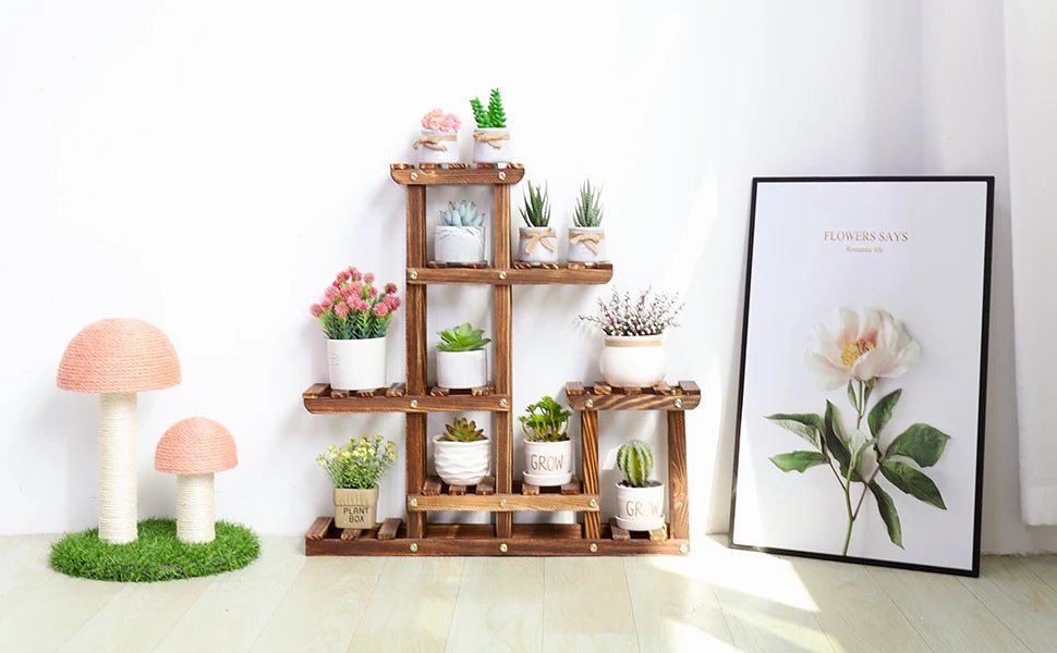 Étagère plante d'intérieur à plusieurs niveaux - vente privée 14:365458Brown;200007763:201336101