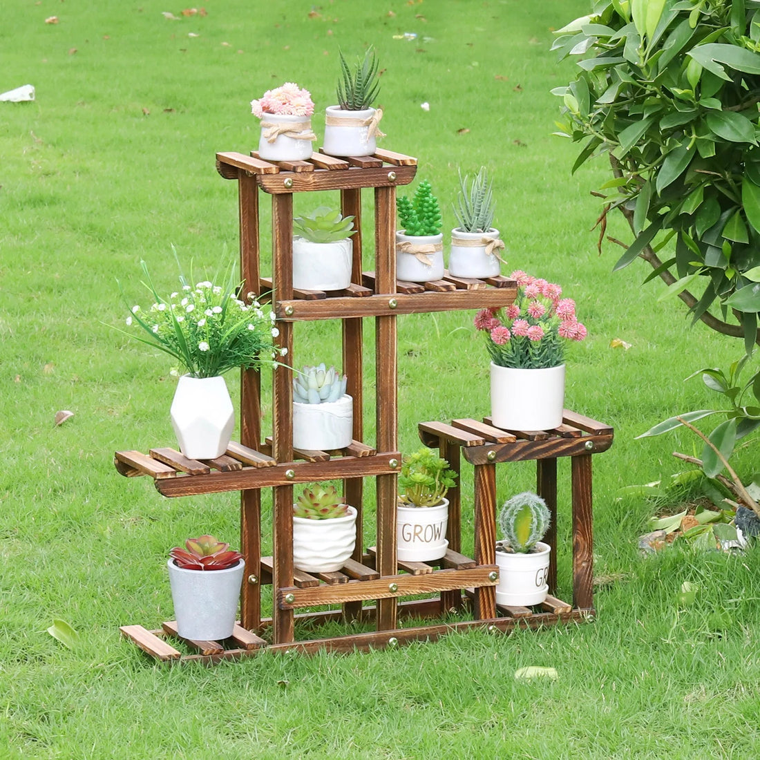 Étagère plante d'intérieur à plusieurs niveaux - vente privée 14:365458Brown;200007763:201336101