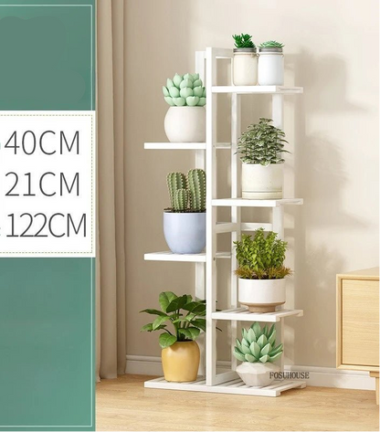Étagère plante en bois massif pour balcon - vente privée 14:193White-6 Layers