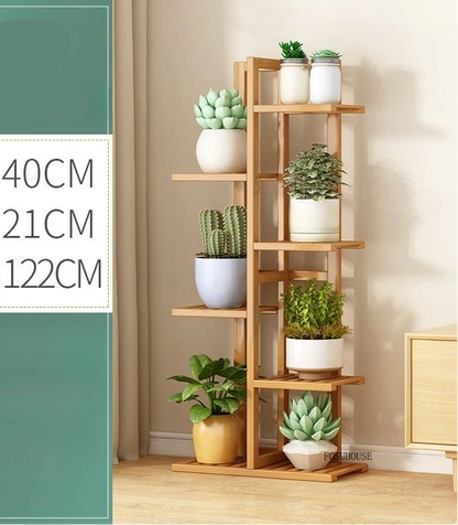 Étagère plante en bois massif pour balcon - vente privée 14:350852Log-6 Layers