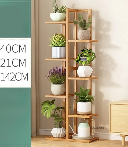 Étagère plante en bois massif pour balcon - vente privée 14:350853Log-7 Layers