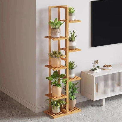Étagère plante en bois massif pour balcon - vente privée 14:366White-7 Layers