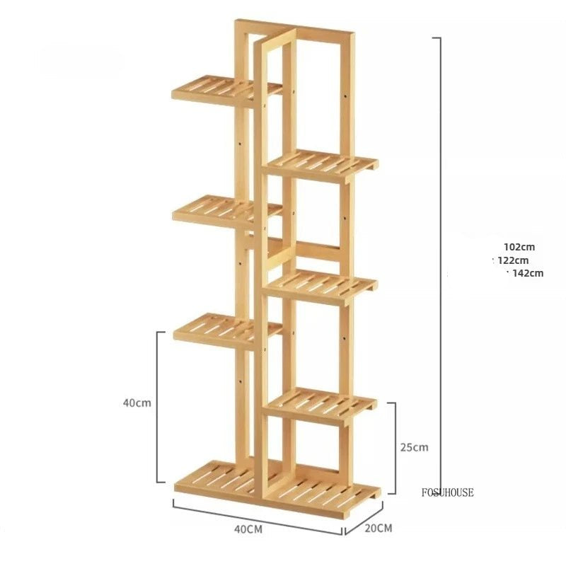 Étagère plante en bois massif pour balcon - vente privée 14:366White-7 Layers