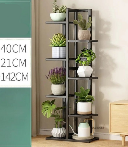 Étagère plante en bois massif pour balcon - vente privée 14:691Black-7 Layers