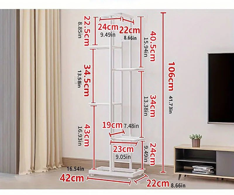 Étagère plante en fer brillant - vente privée 14:6188layers-dark grey