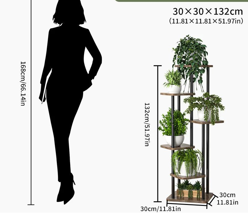 Étagère plante haute multi étages - vente privée 14:10B-5layers black