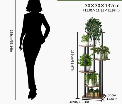Étagère plante haute multi étages - vente privée 14:10B-5layers black