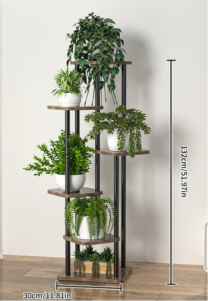 Étagère plante haute multi étages - vente privée 14:173B-6layers black