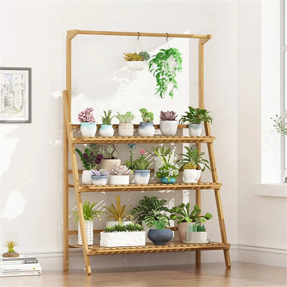 Étagère plante pliable en bambou - vente privée 14:350850Natural Wood;200007763:201336101;5:100014065