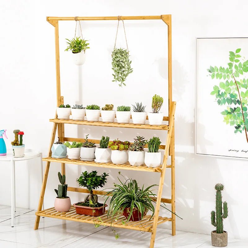Étagère plante pliable en bambou - vente privée 14:350850Natural Wood;200007763:201336101;5:100014065