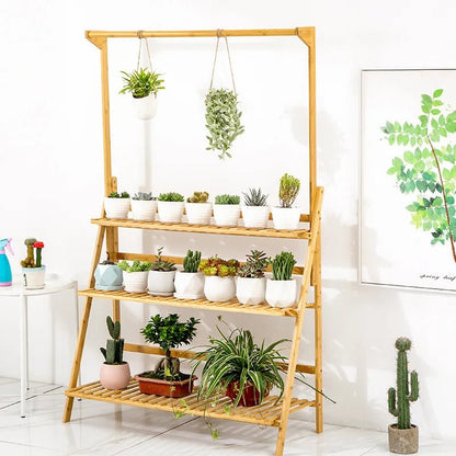 Étagère plante pliable en bambou - vente privée 14:350850Natural Wood;200007763:201336101;5:100014065