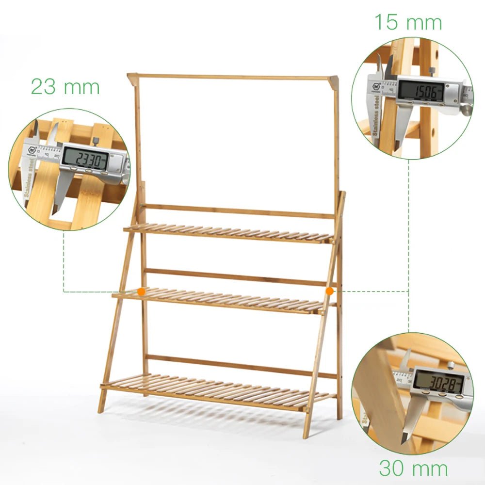Étagère plante pliable en bambou - vente privée 14:350850Natural Wood;200007763:201336101;5:100014065