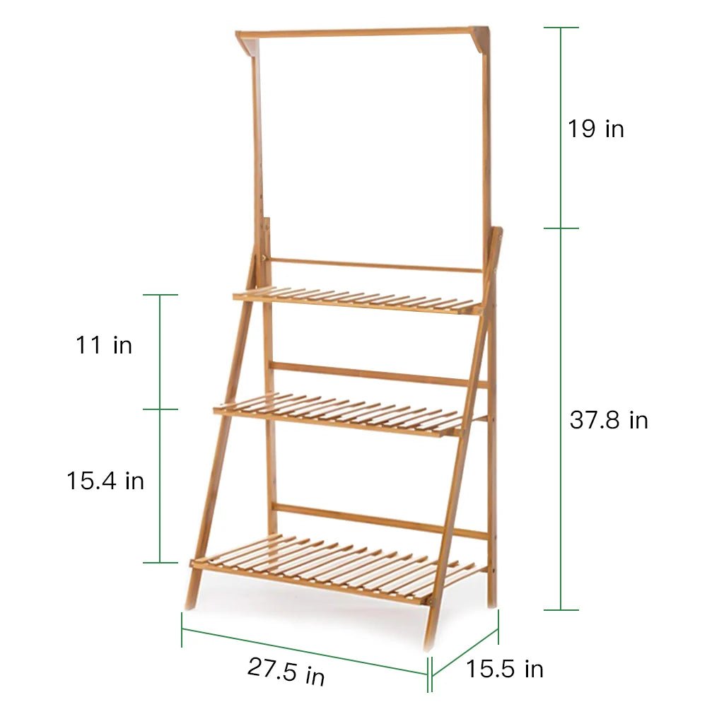 Étagère plante pliable en bambou - vente privée 14:350850Natural Wood;200007763:201336101;5:100014065