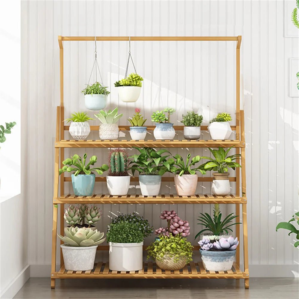 Étagère plante pliable en bambou - vente privée 14:350850Natural Wood;200007763:201336101;5:100014065