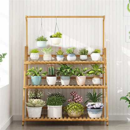 Étagère plante pliable en bambou - vente privée 14:350850Natural Wood;200007763:201336101;5:100014065