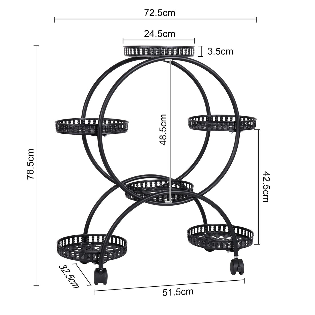 Étagère plante roulette ronde de petite taille - vente privée 14:193;200007763:201336101;5:361385