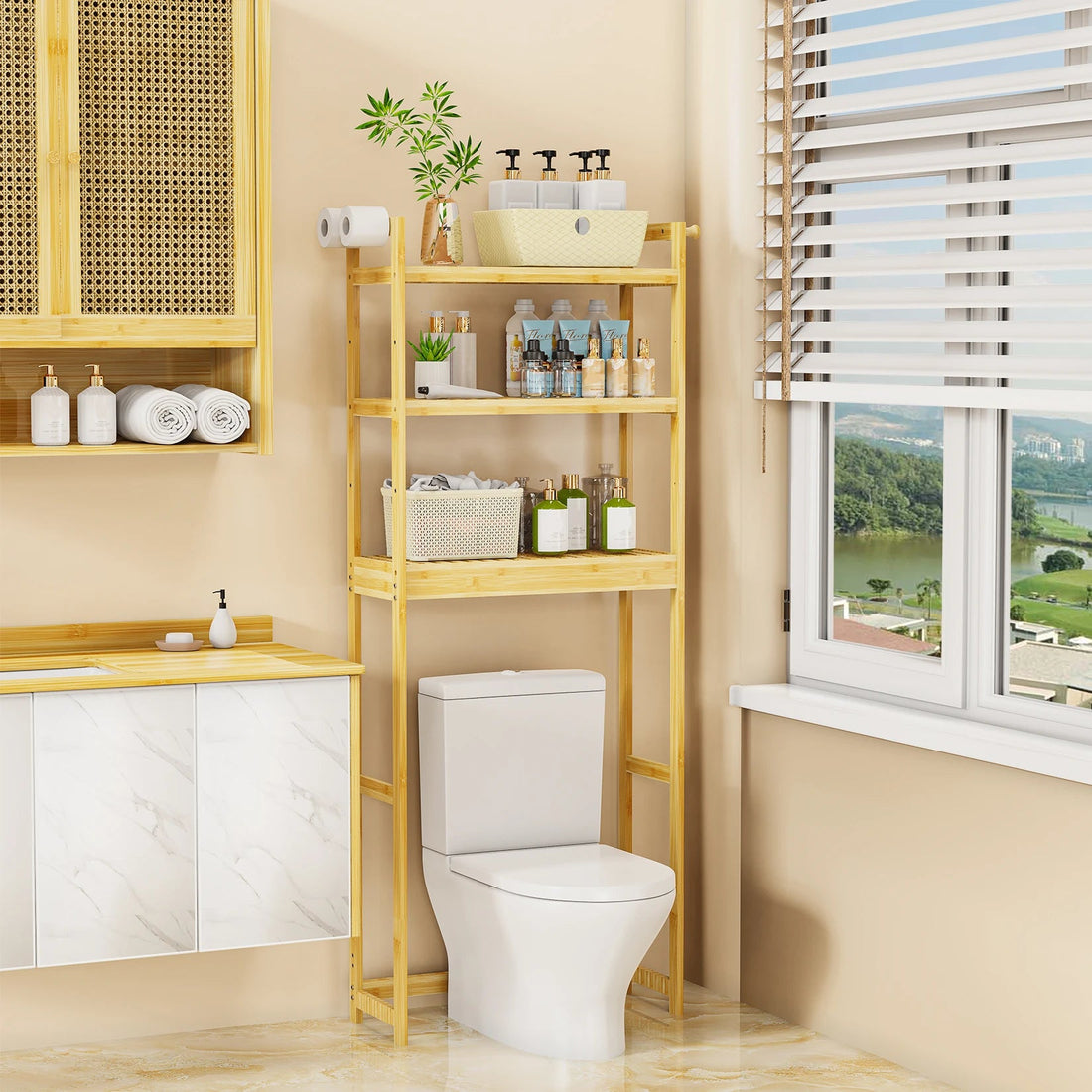Étagère salle de bain bambou simple - vente privée 14:200006154Deep Khaki;200007763:201336101;5:200004166