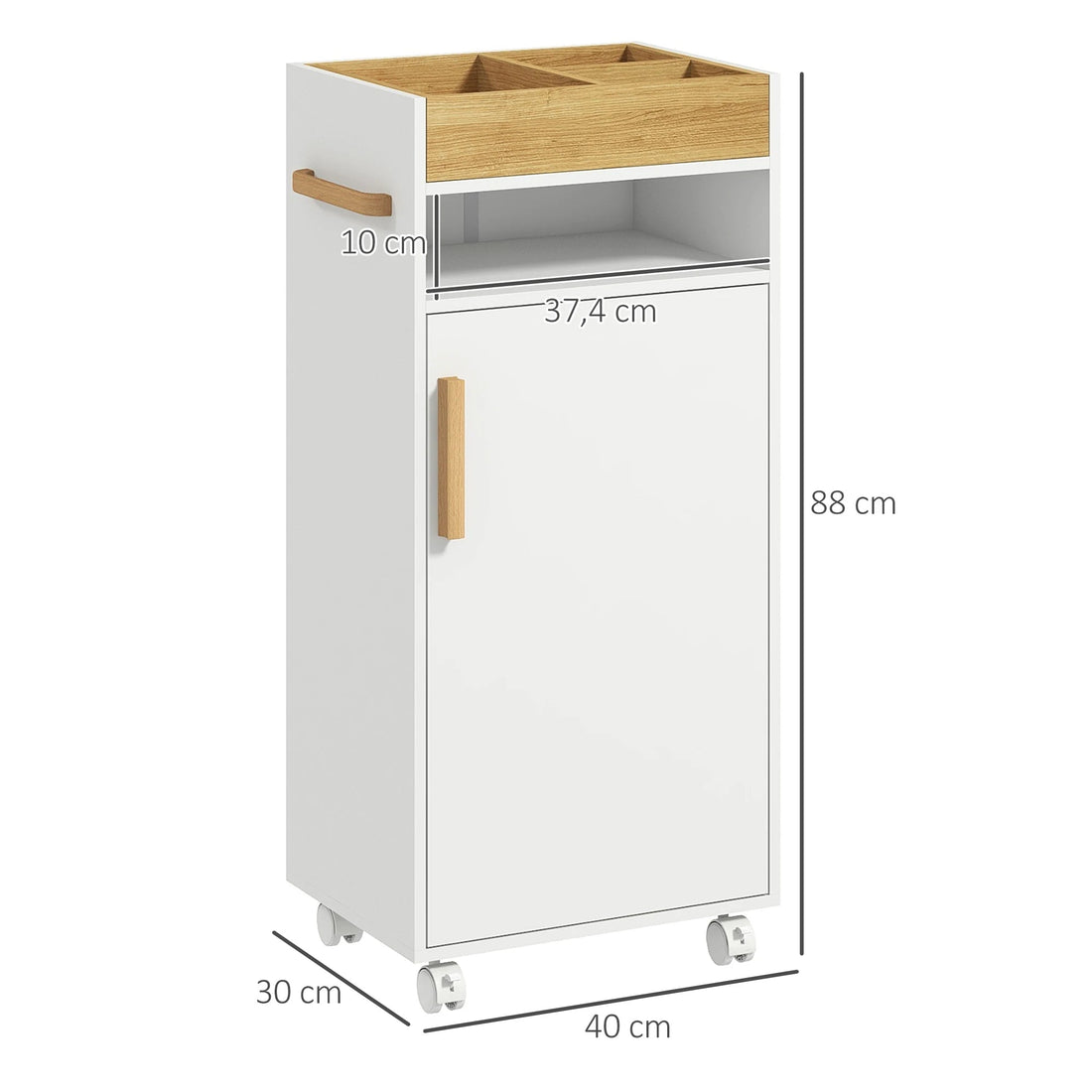 Étagère salle de bain blanc et moderne 40x30x88 cm - vente privée 14:29White;200007763:201336104