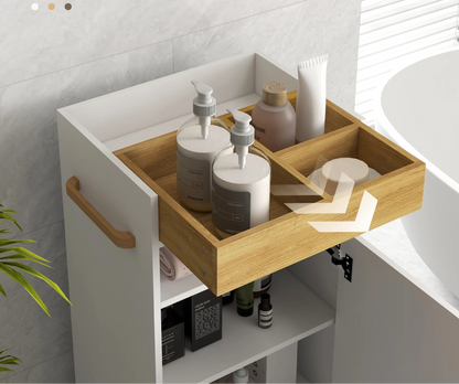 Étagère salle de bain blanc et moderne 40x30x88 cm - vente privée 14:29White;200007763:201336104