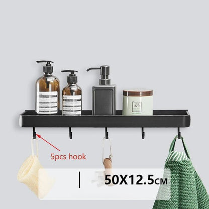 Étagère salle de bain d'angle murale pour douche - vente privée 14:10001377750cm with 5 hook;200007763:201336100