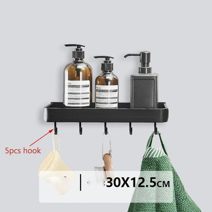 Étagère salle de bain d'angle murale pour douche - vente privée 14:20000019530cm with 5 hook;200007763:201336100