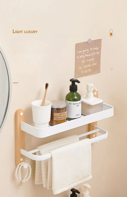 Étagère salle de bain de luxe en bois noyer - vente privée 14:175black 43CM