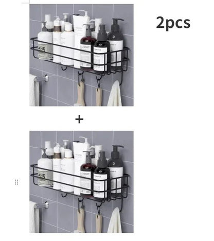 Étagère salle de bain douche pratique - vente privée 14:201456605C BLACK 2pcs