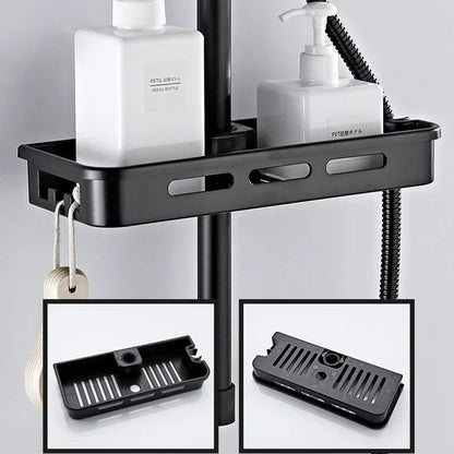 Étagère salle de bain douche sur poteaux - vente privée 14:350852Black A