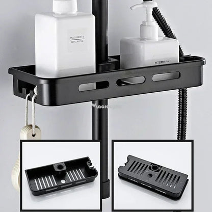 Étagère salle de bain douche sur poteaux - vente privée 14:350852Black A