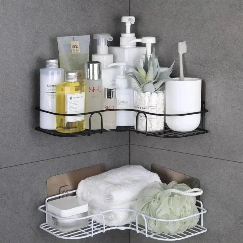 Étagère salle de bain inox d'angle pour douche - vente privée 14:2020108061pc Triangle Black
