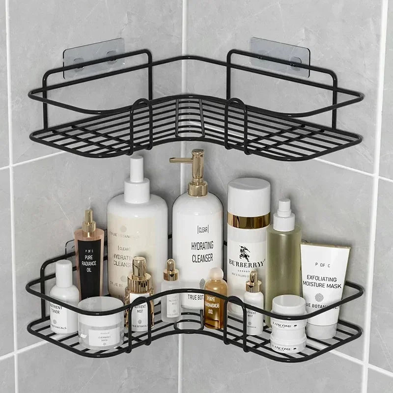 Étagère salle de bain inox d'angle pour douche - vente privée 14:2020108061pc Triangle Black