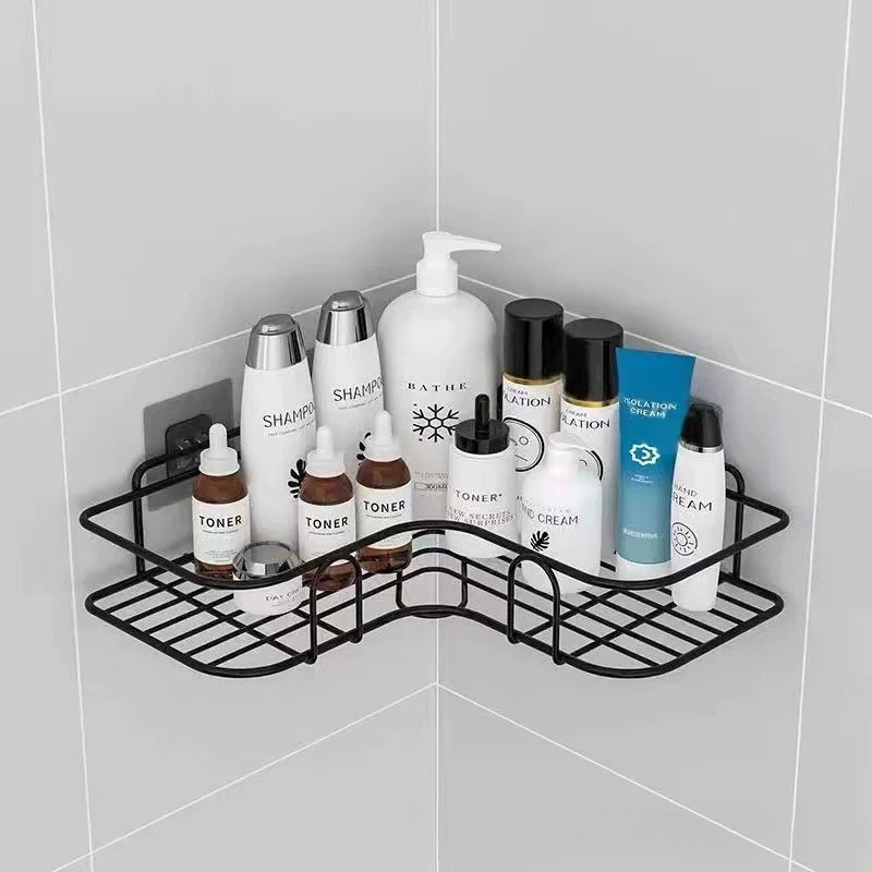 Étagère salle de bain inox d'angle pour douche - vente privée 14:2020108061pc Triangle Black