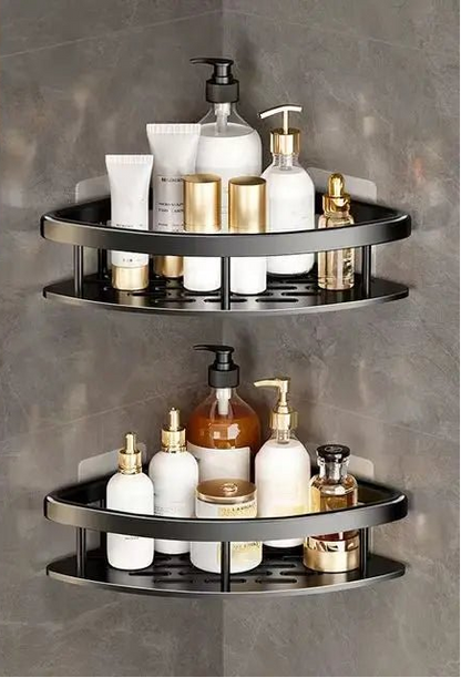 Étagère salle de bain noir à suspendre - vente privée 14:200000195blcak Triangle 2pcs