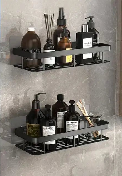 Étagère salle de bain noir à suspendre - vente privée 14:200004870blcak 2pcs