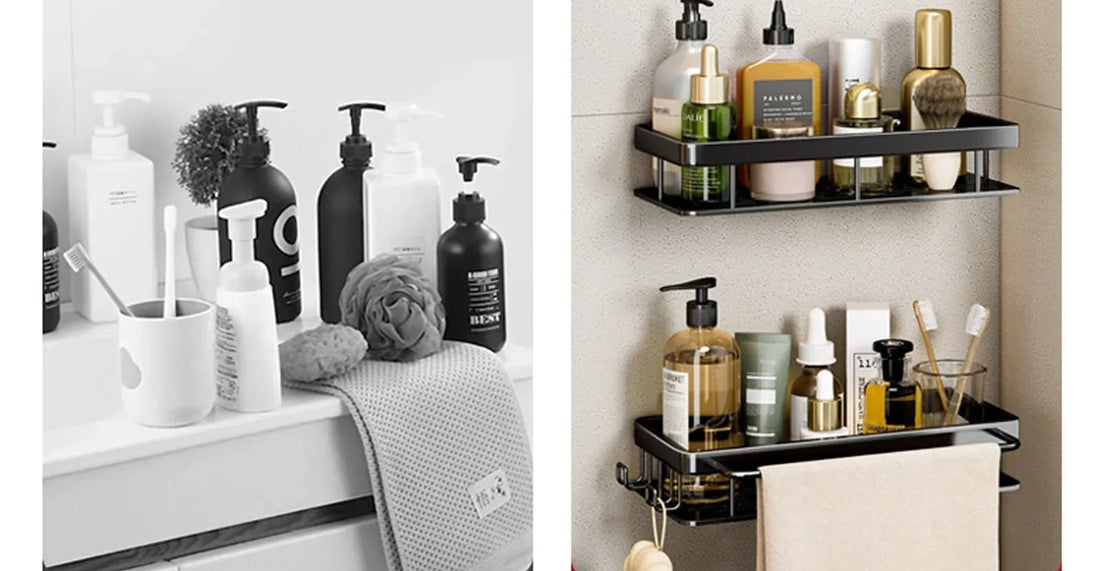 Étagère salle de bain noir à suspendre - vente privée 14:29white 1pc