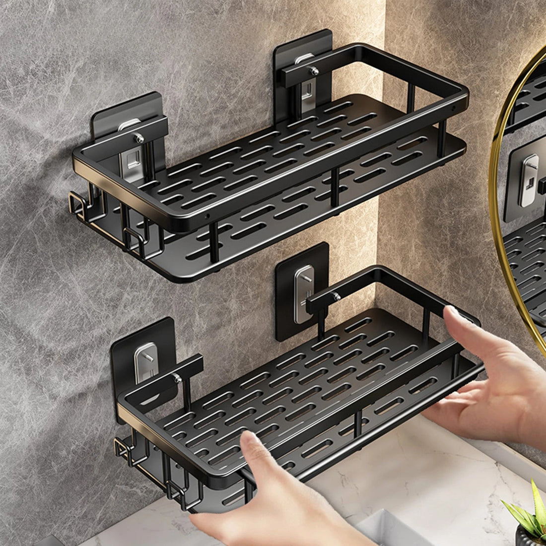 Étagère salle de bain noir à suspendre - vente privée 14:29white 1pc