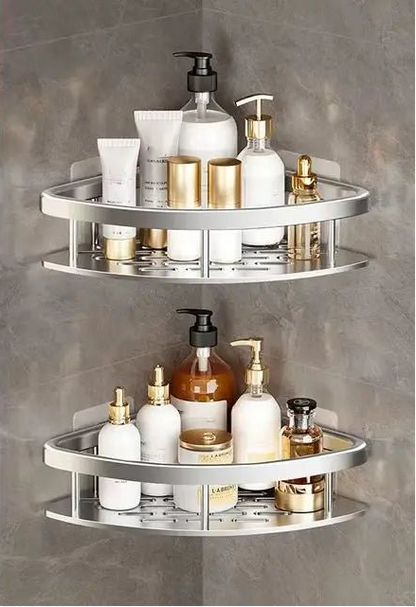 Étagère salle de bain noir à suspendre - vente privée 14:365016silver Triangle 2pcs