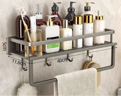 Étagère salle de bain noir moderne - vente privée 14:200002984Gray-40CM-Hook