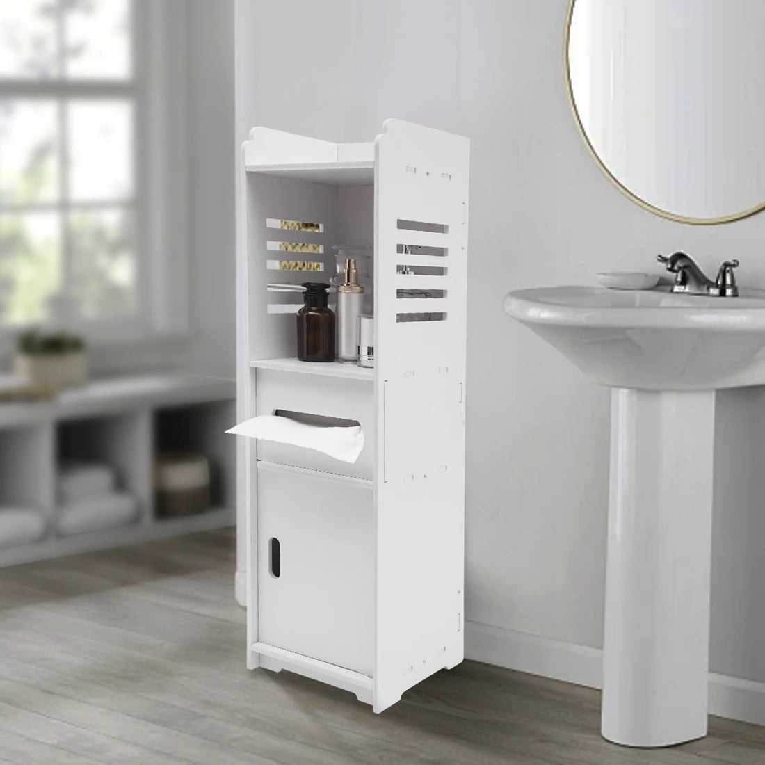 Étagère salle de bain simple 24*24*80cm - vente privée 200007763:201336342