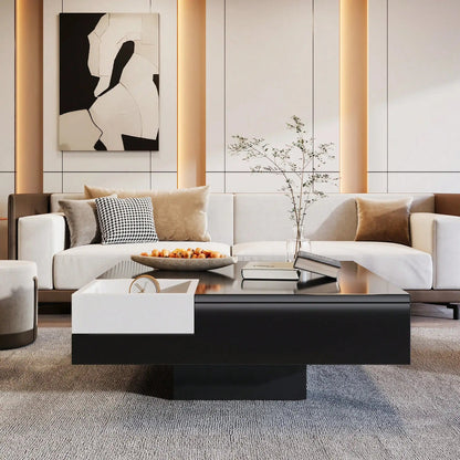Grande table basse carrée noir - vente privée 14:193Black and White;200007763:201336101