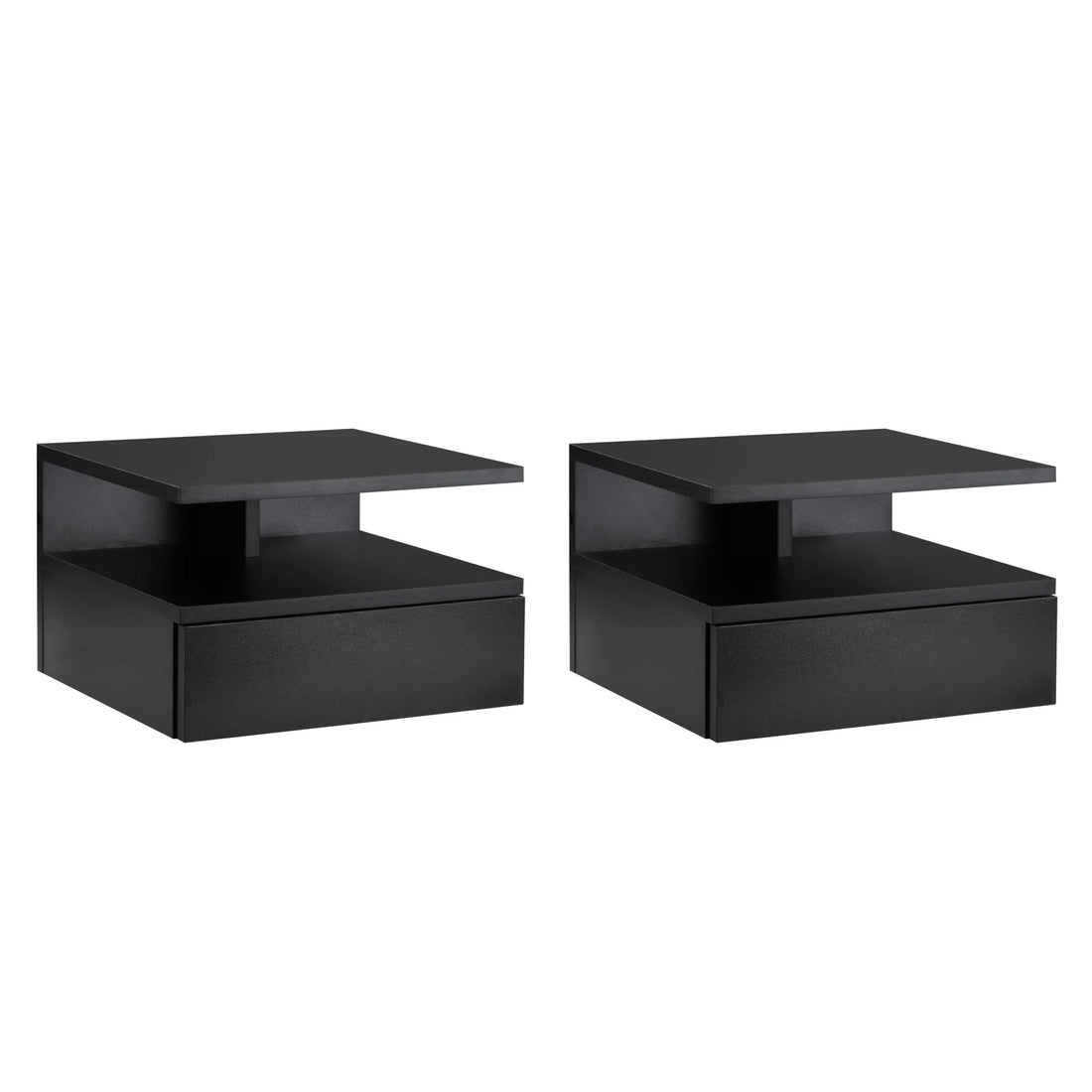 Lot de 2 table de nuit noir à suspendre avec 1 tiroir - 35X32X22.5 cm - vente privée 14:193Black;200007763:201336104