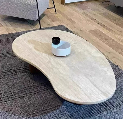 Luxury Living Room Italian Irregular Coffee Table with Solid Wood Leg New Design Travertine Natural Stone for High - Class Décor - vente privée 14:200844061Other