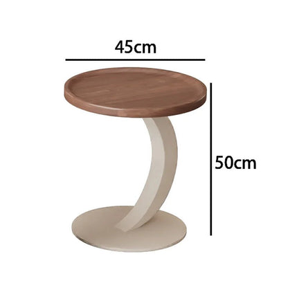 Medium style movable small coffee table household living room sofa side oval solid wood storage cart - vente privée 14:2030088172