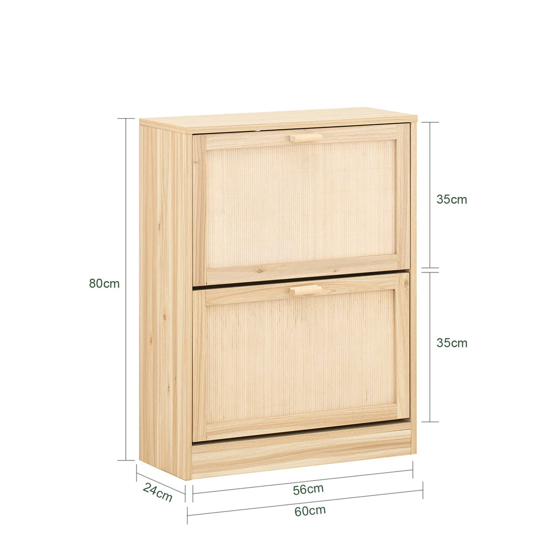 Meuble à chaussure 2 rabats étroits et 4 rangements - vente privée 14:933Natur;200007763:201336101